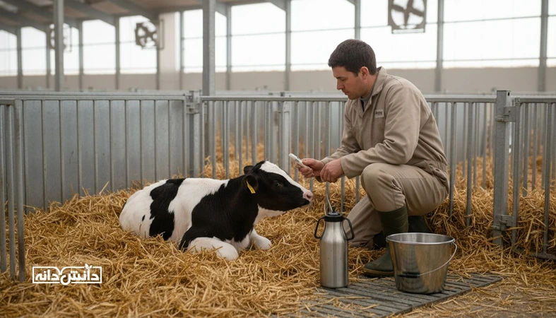 مدیریت تلفات گوساله در دامداری: گوساله تازه متولد شده در جایگاه خشک با بررسی بهداشت ناف و آماده سازی آغوزدهی
