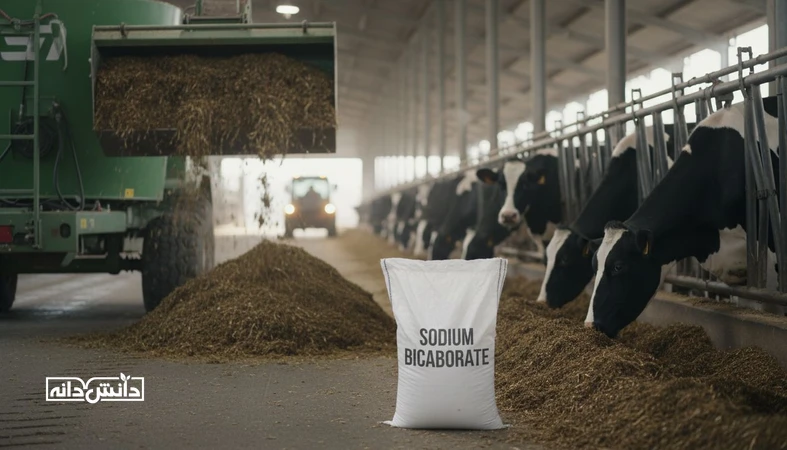 استفاده از بافر بی‌کربنات سدیم در جیره گاو شیری برای کنترل اسیدوز شکمبه و بهبود پایداری مصرف خوراک و تولید شیر