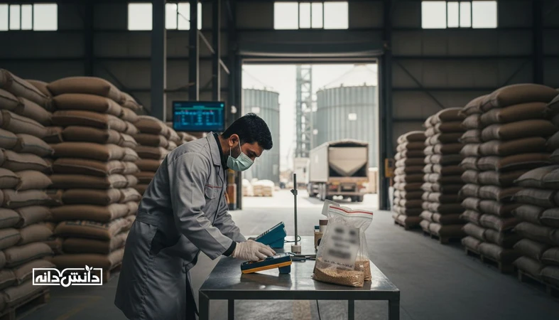 بازرسی و نمونه‌برداری کیفیت نهاده دامی در انبار غلات برای کاهش تقلب از طریق استانداردگذاری و تنظیم‌گری کیفیت نهاده