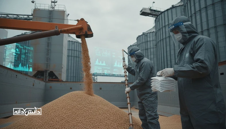نمونه‌برداری و کنترل قرنطینه محموله غلات در بندر برای پیشگیری از رد شدن محموله و کاهش ریسک واردات نهاده