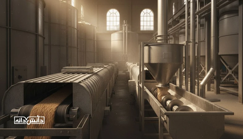 مقایسه نوارنقاله و اسکرو در کارخانه خوراک برای انتقال غلات و مواد پودری با تمرکز بر سایش، ظرفیت و کنترل آلودگی