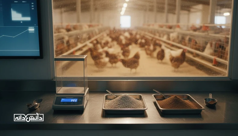 کنترل کیفیت کلسیم و فسفر در خوراک طیور با نمونه های سنگ آهک و فسفات برای پیشگیری از مشکلات پا و افت کیفیت پوسته تخم