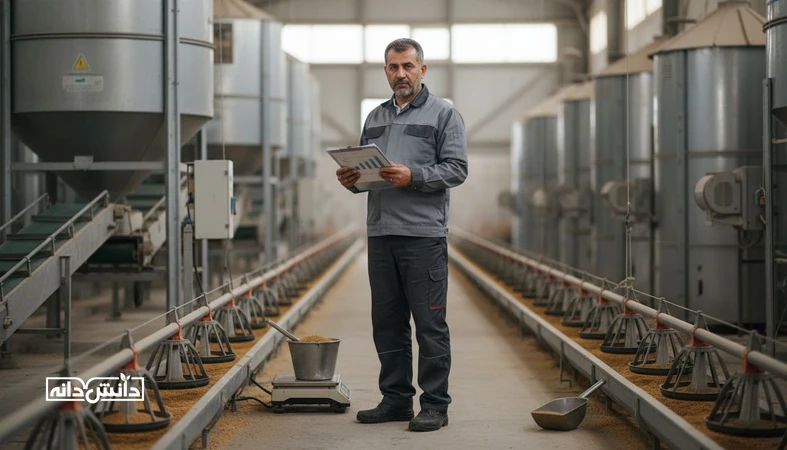 پایش شاخص های بهره وری گله با تمرکز بر DMI، FCR و تلفات در محیط دامداری صنعتی