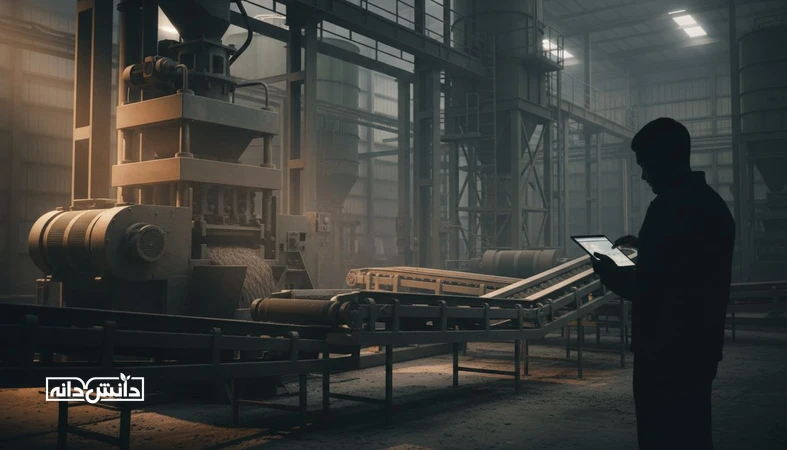نمای صنعتی کارخانه خوراک دام با تجهیزات پلت و فضای گرم نشان دهنده شوک هزینه انرژی و اثر آن بر هزینه تمام شده و قیمت نهایی خوراک