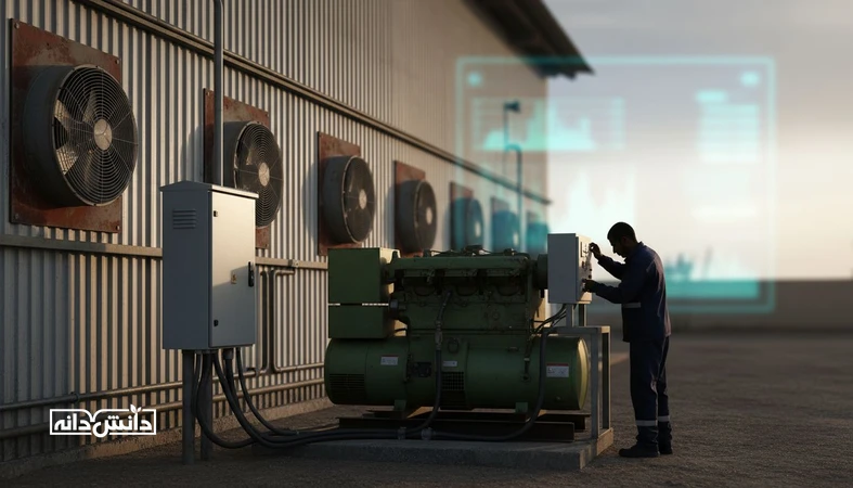 ژنراتور پشتیبان برق در دامداری برای محاسبه ظرفیت و تامین برق تجهیزات حیاتی مثل تهویه و پمپ آب