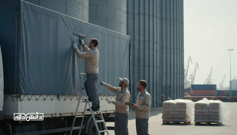 بازرسی کیفیت لجستیک نهاده دامی در کنار سیلوها با تمرکز بر پیشگیری از رطوبت، کپک و آلودگی در حمل