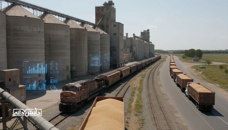 نمایی مستند از لجستیک نهاده های دامی از بندر تا کامیون و ریل، نشان دهنده اثر سیاست های حمل ونقل بر قیمت خوراک