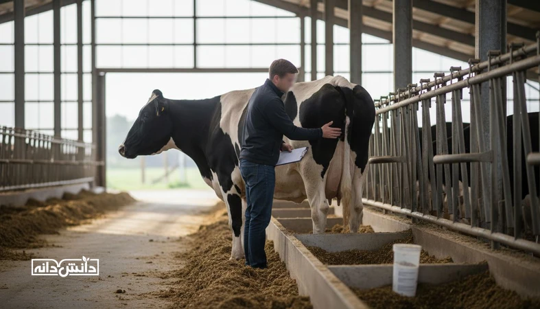 پایش BCS و تغذیه گاو شیری برای بهبود باروری با تمرکز بر تعادل انرژی، ویتامین E و سلنیوم در دوره انتقال