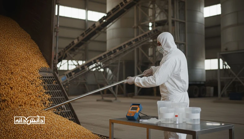 نمونه برداری و تست سریع مایکوتوکسین در ورودی کارخانه خوراک برای تصمیم تخلیه یا برگشت محموله