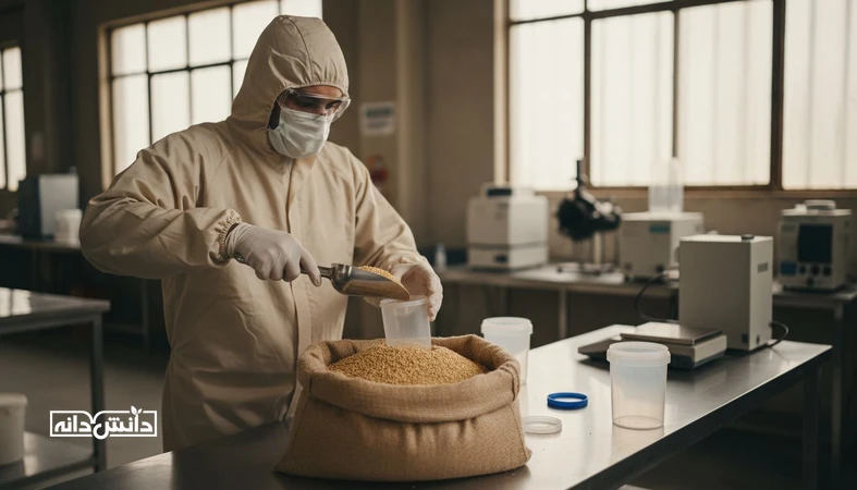 نمونه‌برداری و کنترل کیفیت کنجاله سویا برای تفسیر آزمایش پروتئین، رطوبت و خاکستر در محیط صنعتی خوراک دام